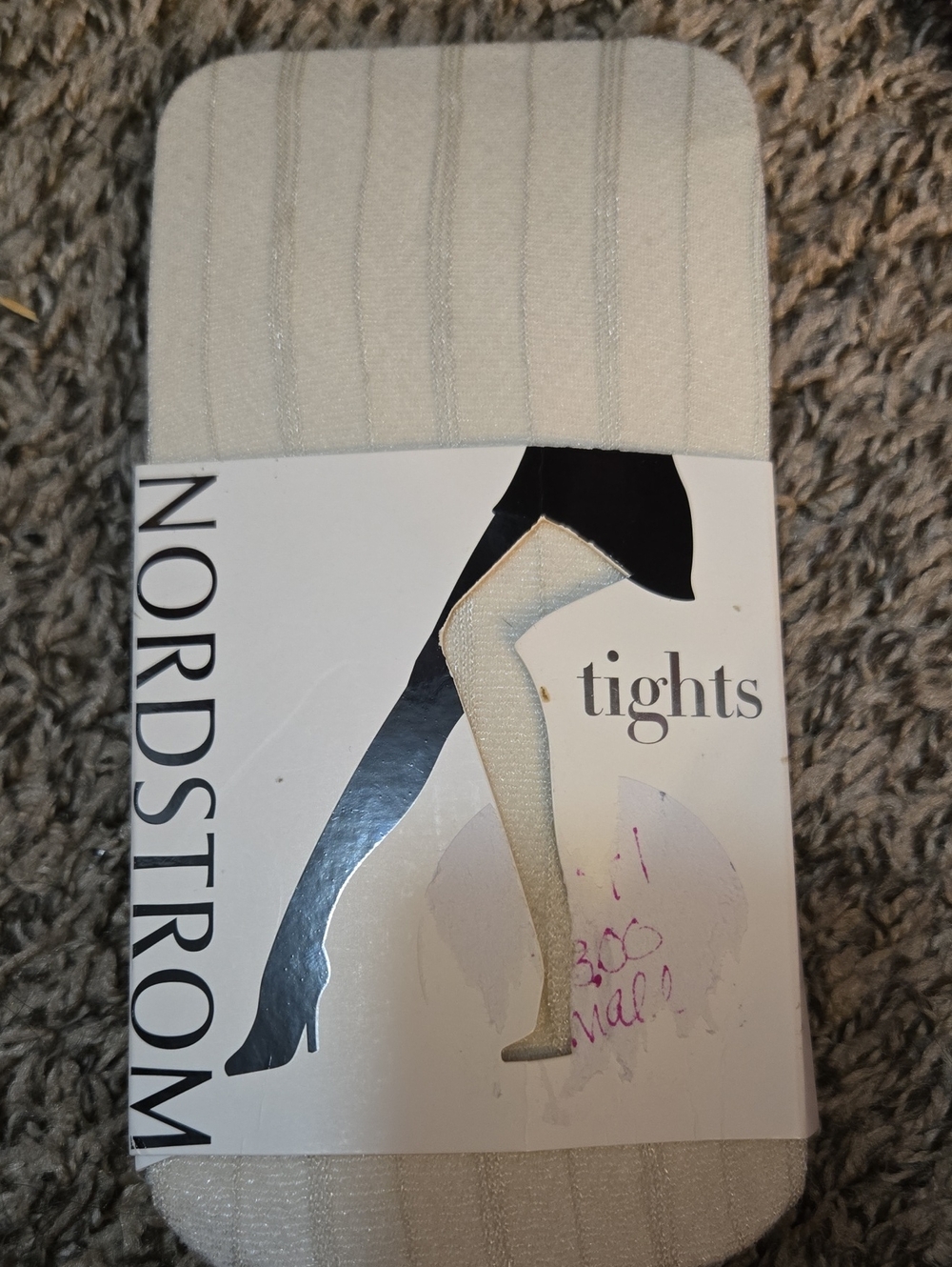 Nordstrom Cream Ribbed Sheer Tights